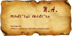 Mihályi Abiáta névjegykártya